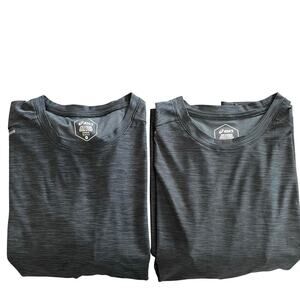 BUNDLE Two Mens Black Short Sleeve Running Workout Moisture Wicking Top Size M